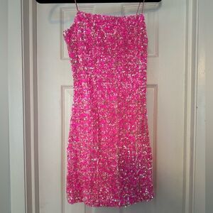 XS Bodycon Pink Sequin Dress